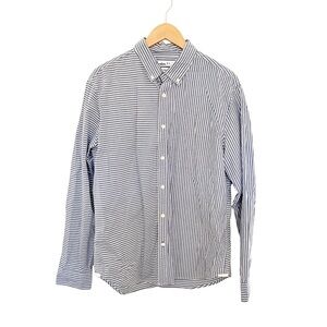 Boden Blue White‎ Pinstripe Slim Fit 100% Cotton Long Sleeve Dress Shirt